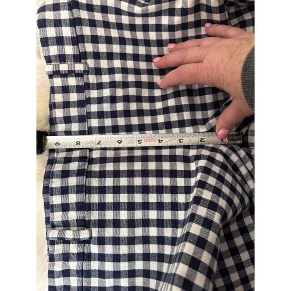 J. Crew Winnie‎ Pant Navy White Gingham Check Ankle Length Size 8 - Picture 7 of 10